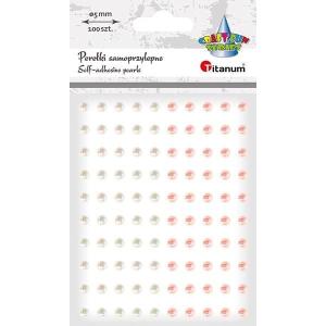 Półperełki samoprzylepne 100sztuk mix biało-różowe TIT
