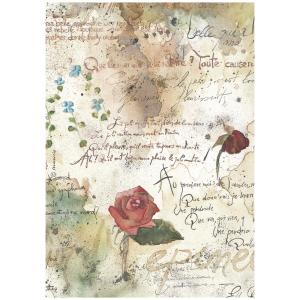 Papier ryżowy A4 DFSA41158 Flowers and poems napisy
