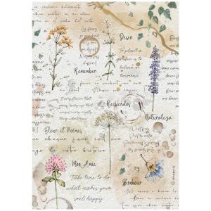 Papier ryżowy A4 DFSA41160 Flowers and poems pismo kaligrafia