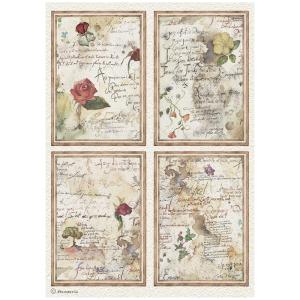 Papier ryżowy A4 DFSA41159 Flowers and poems 4 karty
