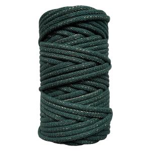 Sznurek pleciony z rdzeniem 5mm 100m - ciemny zielony złota nitka
