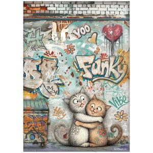 Papier ryżowy A4 DFSA41174 Furry Friends 2 Odjechany kot