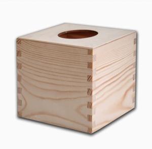 Drewno chustecznik kwadrat 14x14x14cm