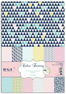 Papier scrap 48 kartek 21x29,7cm 100g/m geometryczne pastele