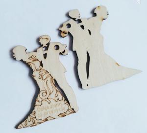 Dekor Para młoda zawieszka sklejka 5x7cm