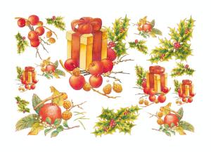 Papier soft 24x34cm Prezenty/ostrokrzew 035