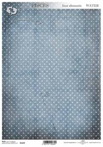 Papier ryżowy A4 R1429 kropki turkus - ryby