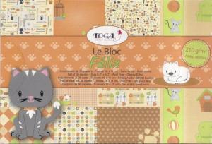 Papier scrap bloczek 36 kartek 11x16cm kot