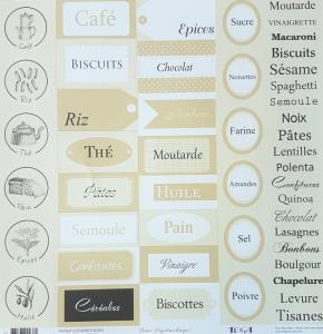 Papier scrap 1 kartka 30x30cm etykietki