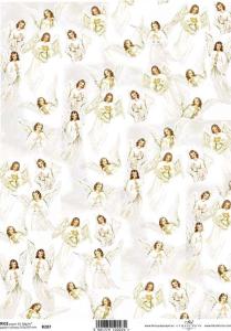 Papier ryżowy A4 R207 anioły białe