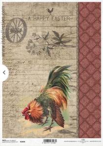 Papier ryżowy A4 R1094 kogut na desce