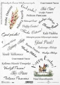 Papier ryżowy A4 WN R686 napisy wielojęzyczne duże