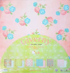 Papier scrap dwustronny 6 kartek 30,5x30,5cm 180g/m giverny