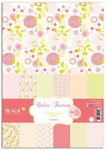 Papier scrap 48 kartek 21x29,7cm 100g/m kwiatki