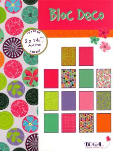 Papier scrap bloczek 28 kartek 15x20cm 140g/m listki/kropki