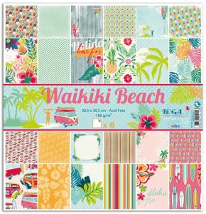 Papier scrap dwustronny 6 kartek 30,5x30,5cm 180g/m waikiki beach