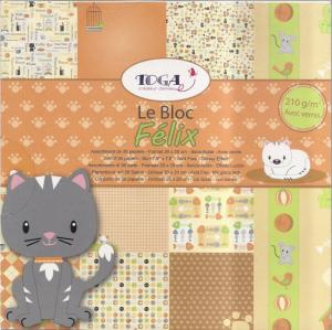 Papier scrap bloczek 36 kartek 20x20cm Kot