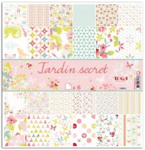 Papier scrap dwustronny 6 kartek 30,5x30,5cm 180g/m jardin secret