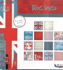 Papier scrap bloczek 28 kartek 20x20cm 140g/m Londyn