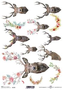 Papier ryżowy A4 R1310 jeleń poroże