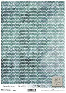 Papier ryżowy A4 R1433 tapeta turkusowa - rak