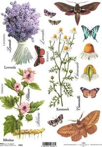 Papier ryżowy A4 R404 motyle/kwiaty