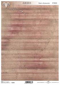 Papier ryżowy A4 R1418 paski brąz - baran