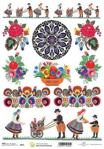 Papier ryżowy A4 R0853 wzory kaszubskie