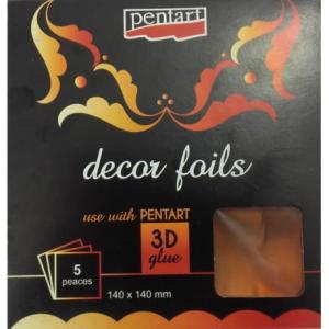 Folia 3D metalik arkusze 14x14cm a5 20738 brązowy