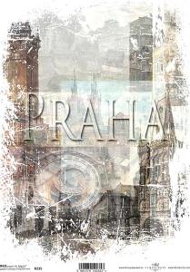 Papier ryżowy A4 R235 Praga zabytki