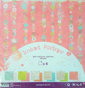 Papier scrap dwustronny 6 kartek 30,5x30,5cm 180g/m instatn poet